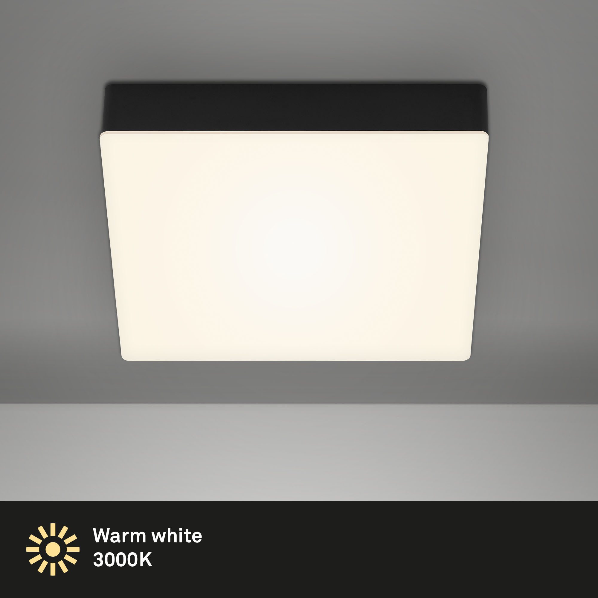 Briloner Leuchten Deckenleuchte LED Aufbauleuchte FLAME, LED fest integriert, Warmweiß, Deckenlampe, 11W, Wohnzimmer, Schlafzimmer