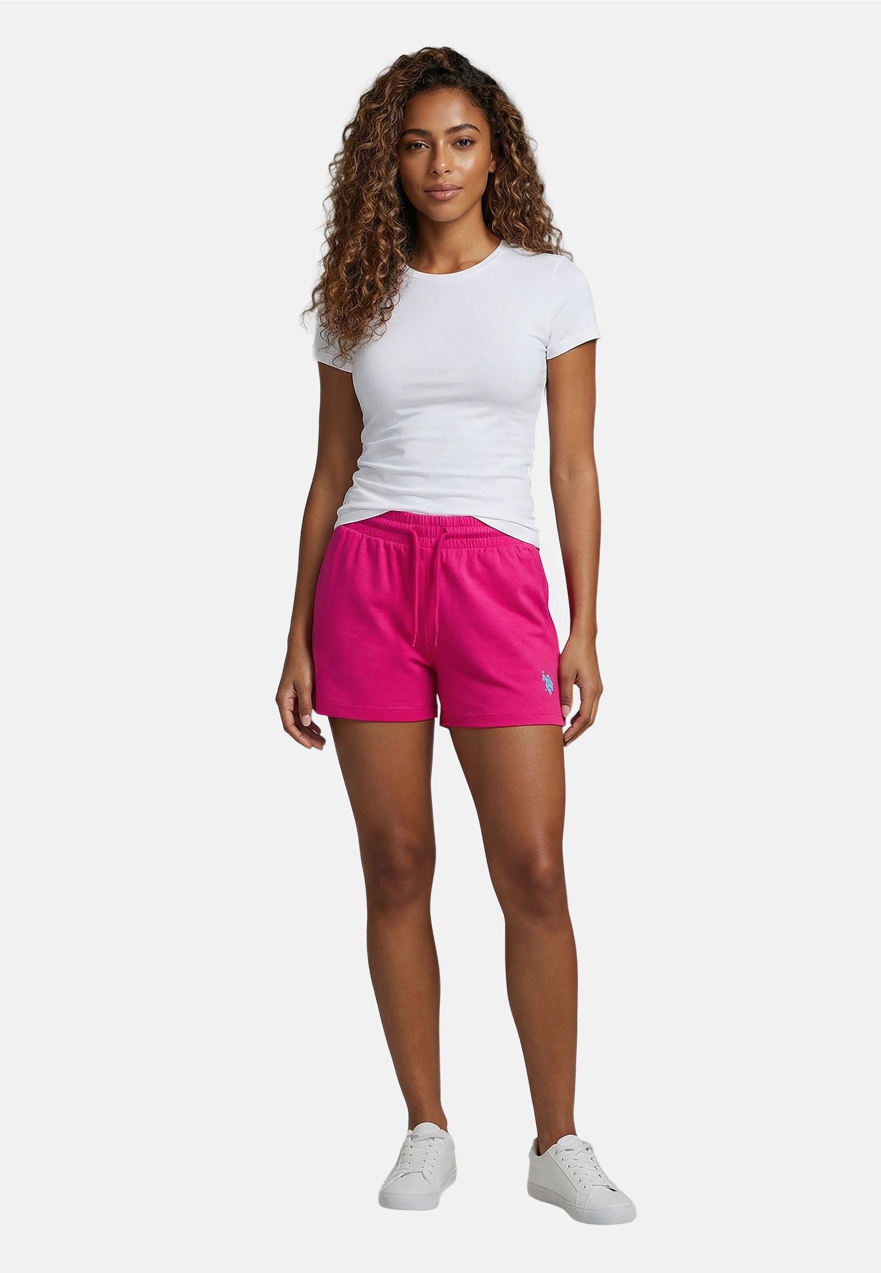U.S. Polo Assn. Shorts USGwendolyne - Baumwoll Sweatshorts mit Stretch und Kordelzug Sportliche Baumwoll-Shorts mit elastischem Bund und Logo