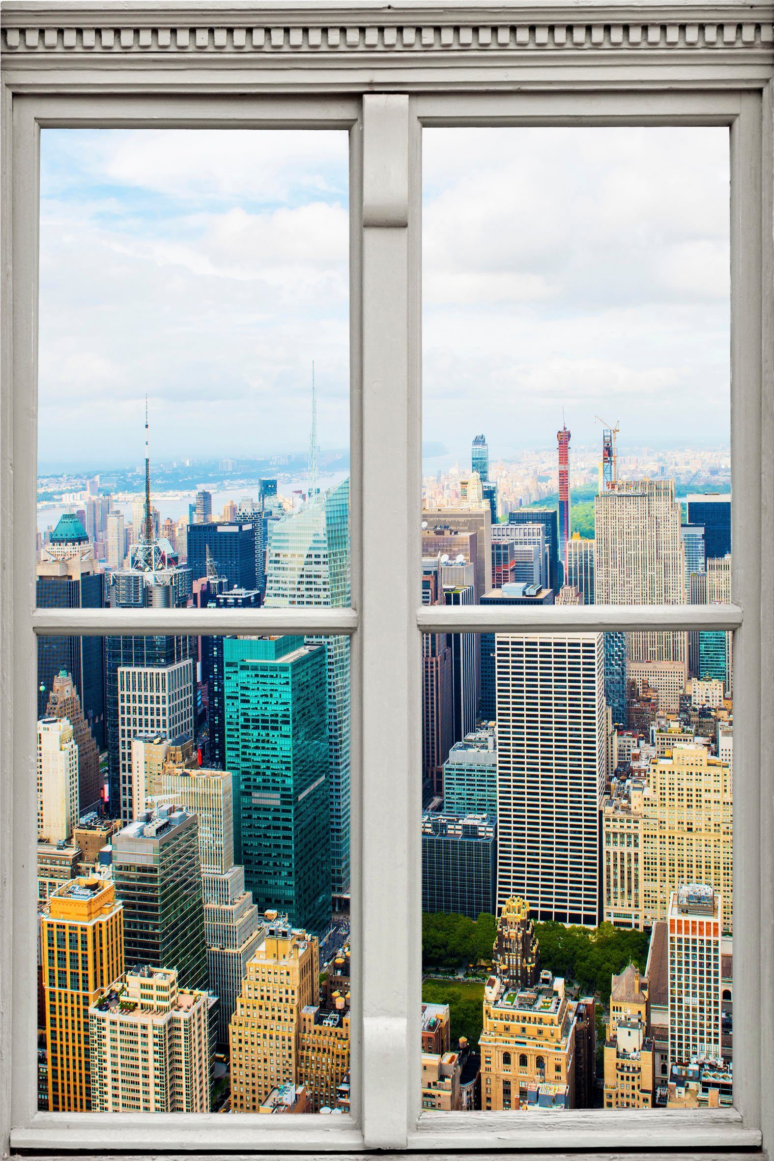 queence Wandsticker New York, Wandsticker, Wandbild, selbstklebend, 3D, Fenster