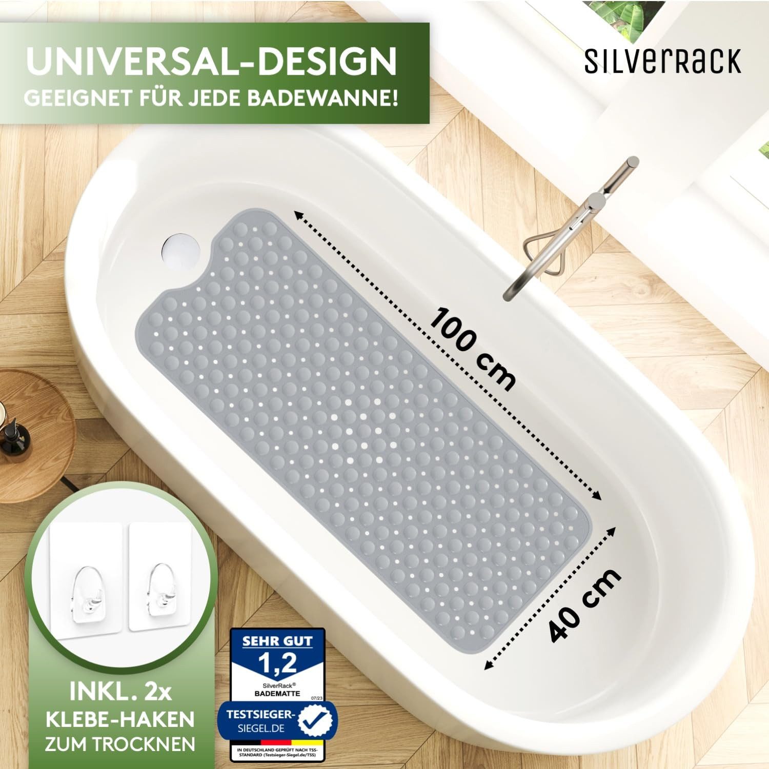 SilverRack Duschmatte Badewannenmatte 100x40 cm - günstig online kaufen