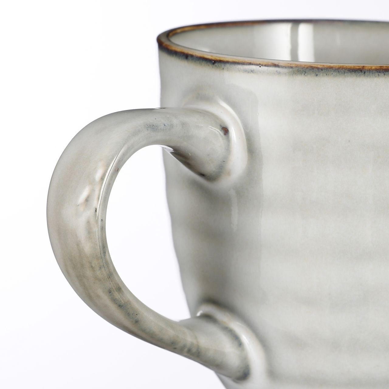 Mica Decorations Becher Mica Becher Tabo grau, 9 cm x 9 cm, Keramik