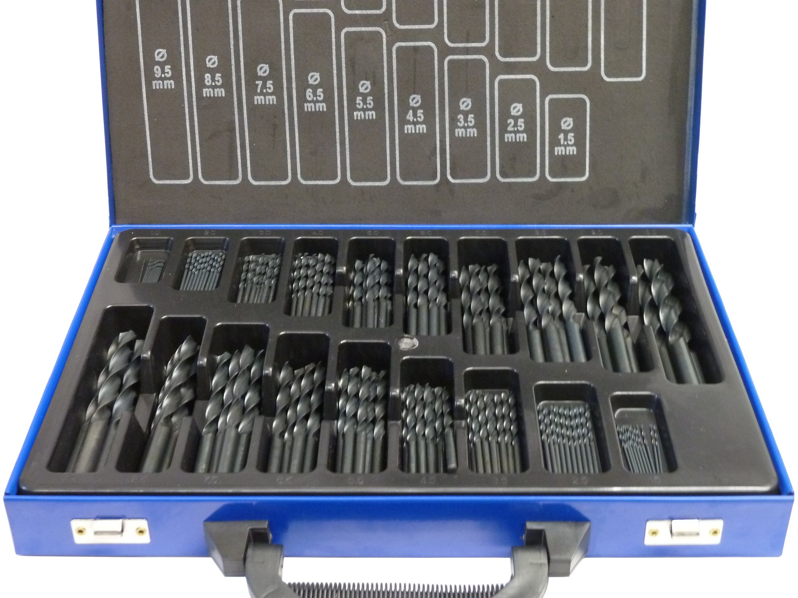 PeTools Metallbohrer 170tlg. HSS-R Spiralbohrer (1-10mm) Metallbohrer, Stahl-Bohrer DIN338, (170-tlg), HSS-R Qualität