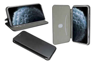 cofi1453 Handyhülle Hülle Tasche für Apple iPhone 11 Pro Max, Kunstleder Schutzhülle Handy Wallet Case Cover mit Kartenfächern, Standfunktion Schwarz