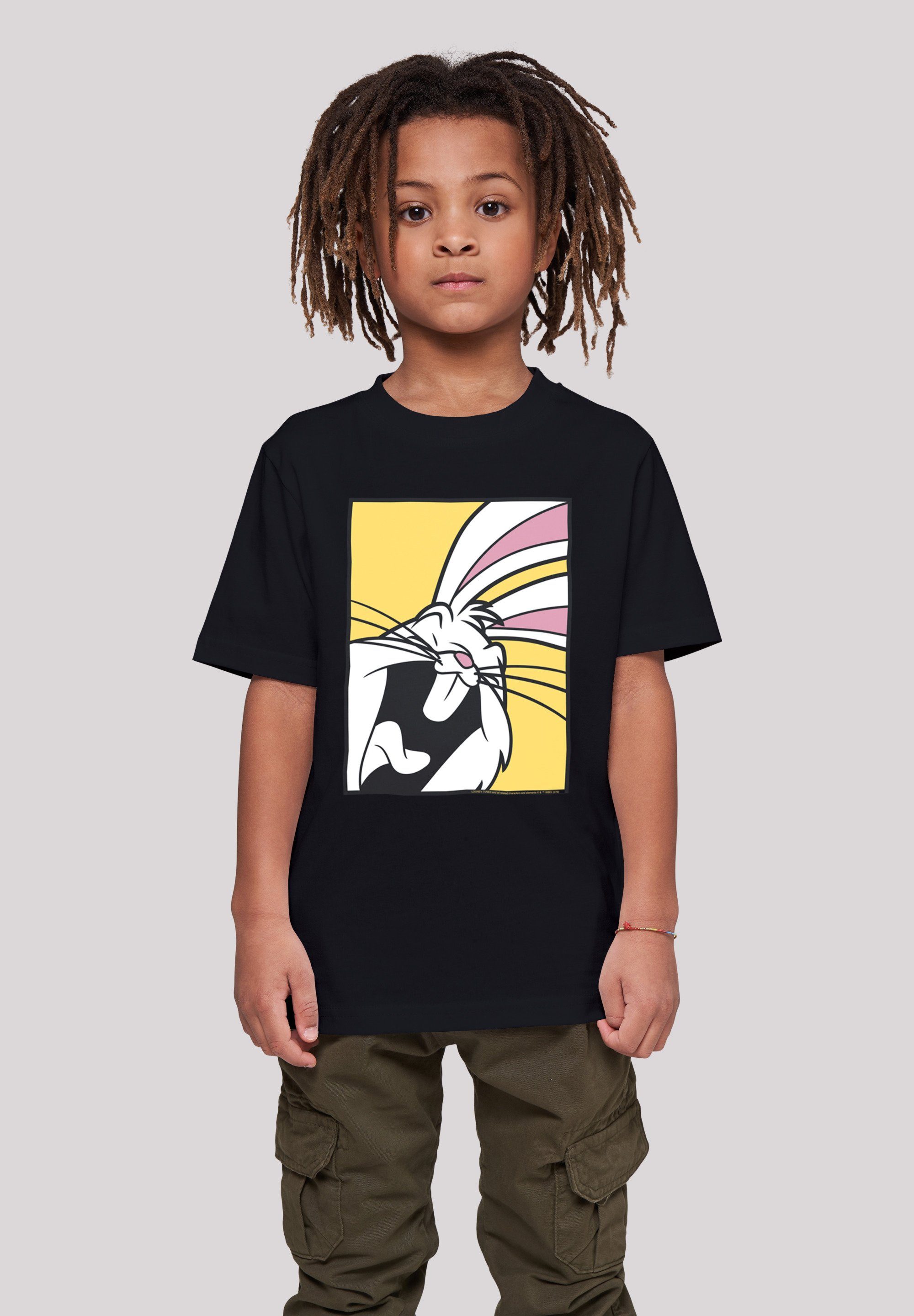 F4NT4STIC T-Shirt Looney Tunes Bugs Bunny Laughing Print schwarz