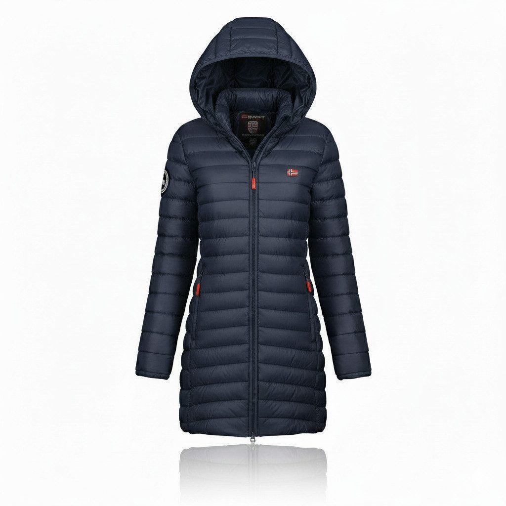 Geographical Norway Steppmantel Hochwertige Outdoorjacke ATIKA HOOD LONG (1-tlg) Outdoor Steppjacke Parka Lange Mit Kapuzenjacke Steppmantel
