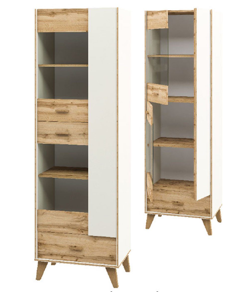 cm x Lowboard 3-St., Highboard), Wohnwand cm Vitrine B/T/H: Feldmann-Wohnen Gesamtmaße + 40 + 1 (Set, 1 cm 1 278 SKANDI, x 200