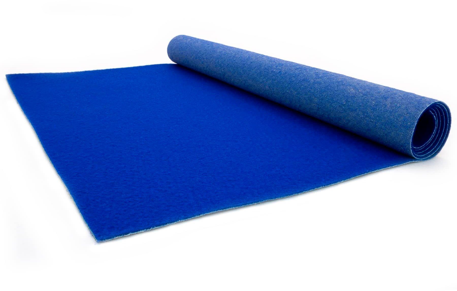 blau Eventteppich für Primaflor-Ideen Textil, Breite PODIUM, 2,6 mm, in Höhe: rechteckig, Uni-Farben, Nadelfilz, Läufer Veranstaltungen 200 cm, ideal