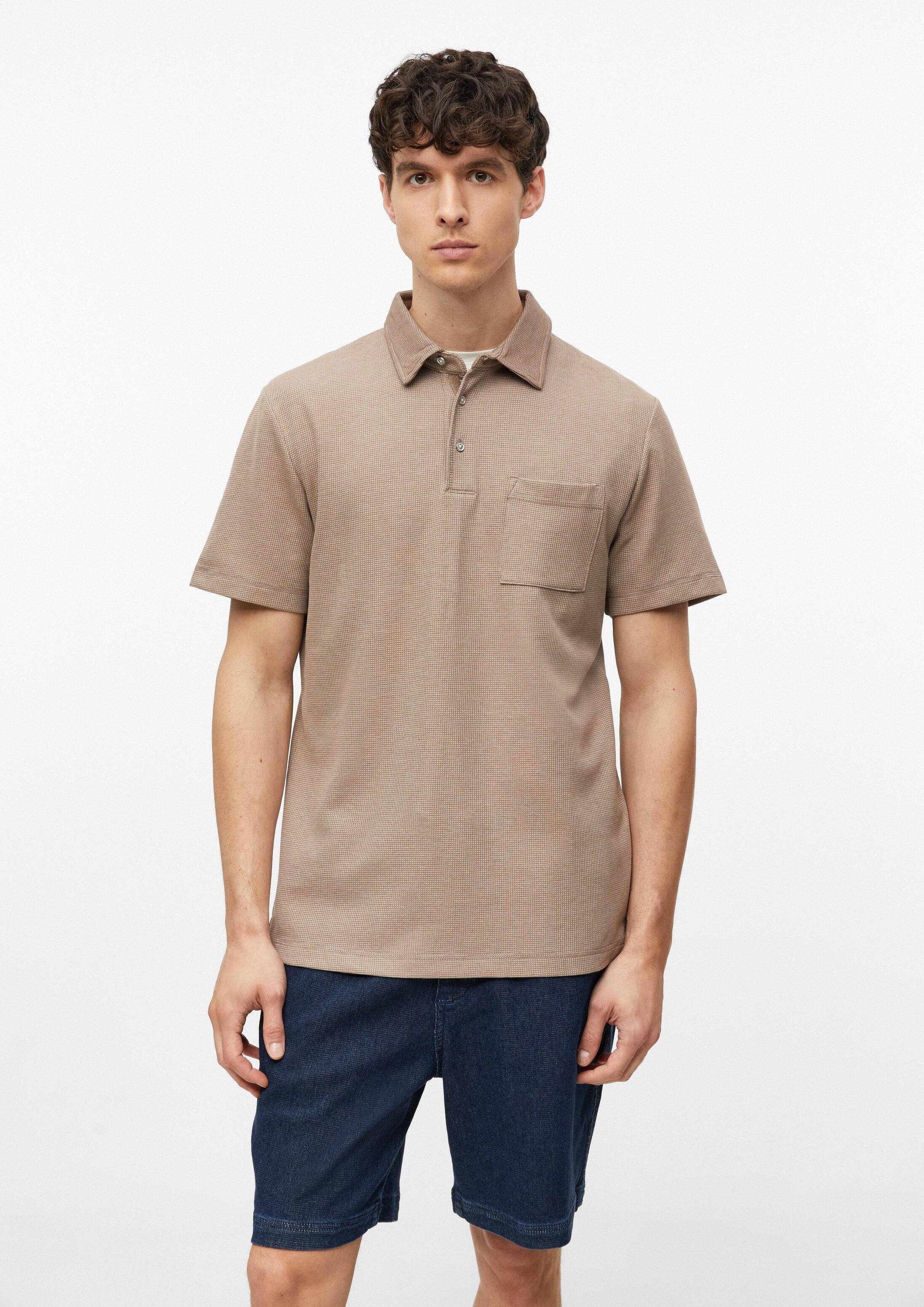 s.Oliver Kurzarmshirt Polo-Shirt Sportives Poloshirt mit Bicolor-Struktur und Brusttasche