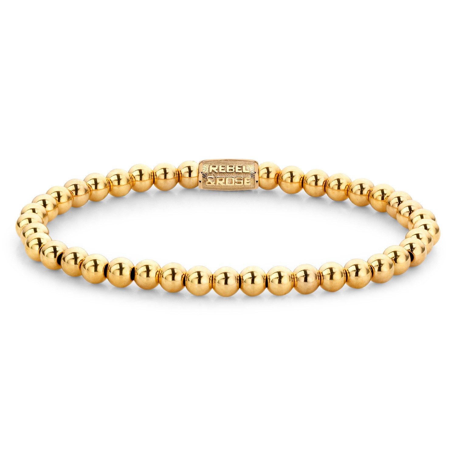 Rebel & Rose Edelstahlarmband Goldfarben 4 mm