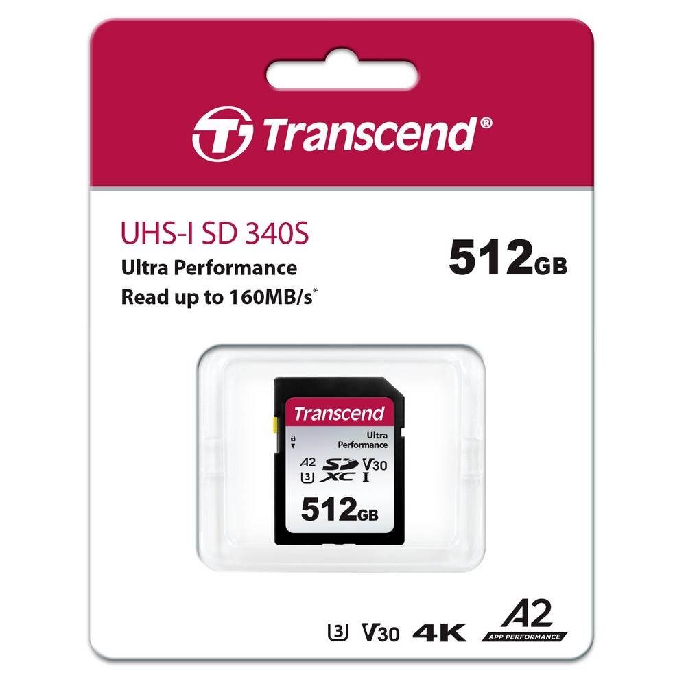 Transcend SDXC-340S-Speicherkarte 512 GB TS512GSDC340S Speicherkarte (stoßsicher, Wasserdicht)