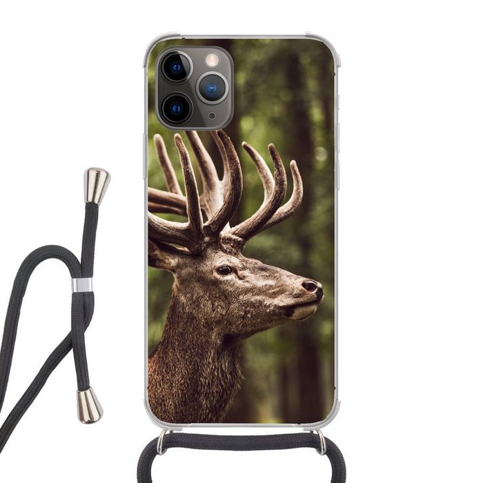 MuchoWow Handyhülle Hirsch - Natur - Geweih - Wald - Tiere Handyhülle Telefonhülle Apple iPhone 13 Pro Max