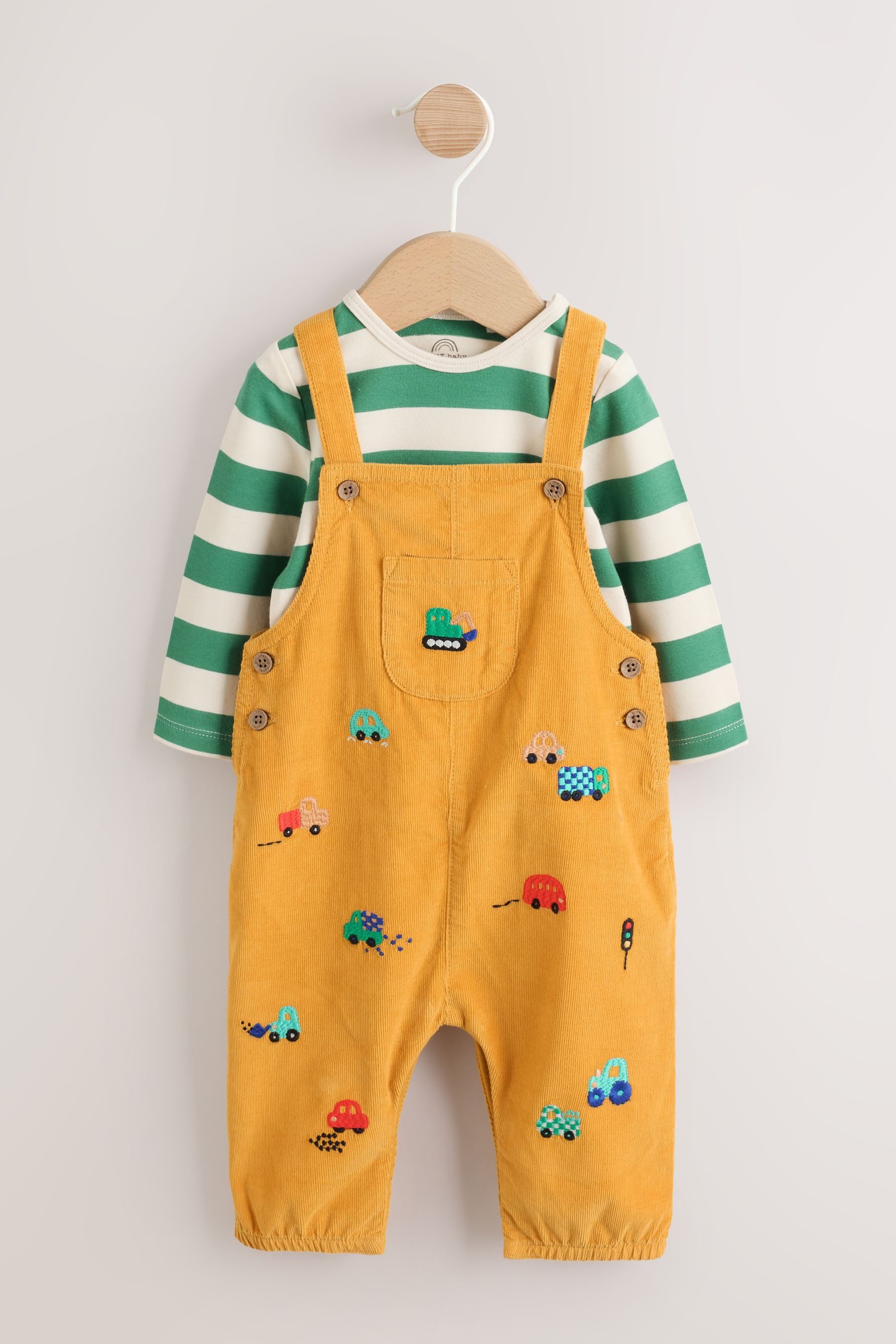 Next Body & Hose Latzhose aus Cord und Bodysuit für Babys im Set (2-tlg)