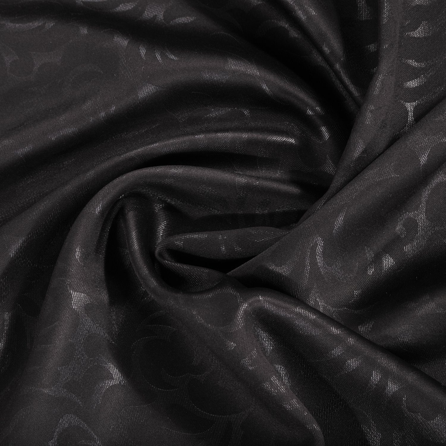 Giantore Gardine schwarz, cm, mit Prägedruck, 140x245 Schlaufenschal