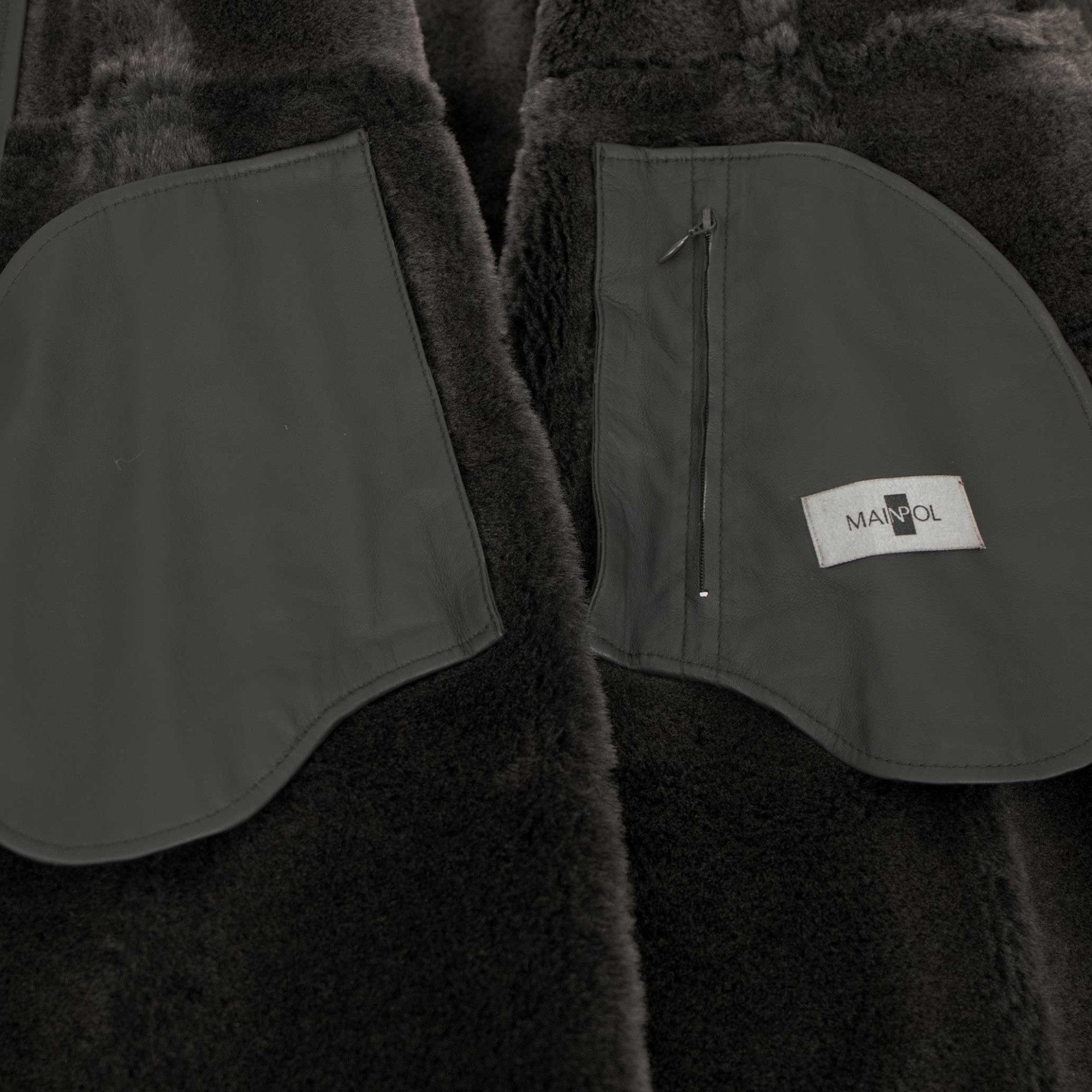 Lederjacken24 Lederjacke MPL-006 Damen Ledermantel Lammfellmantel Lammnubuk dunkelbraun