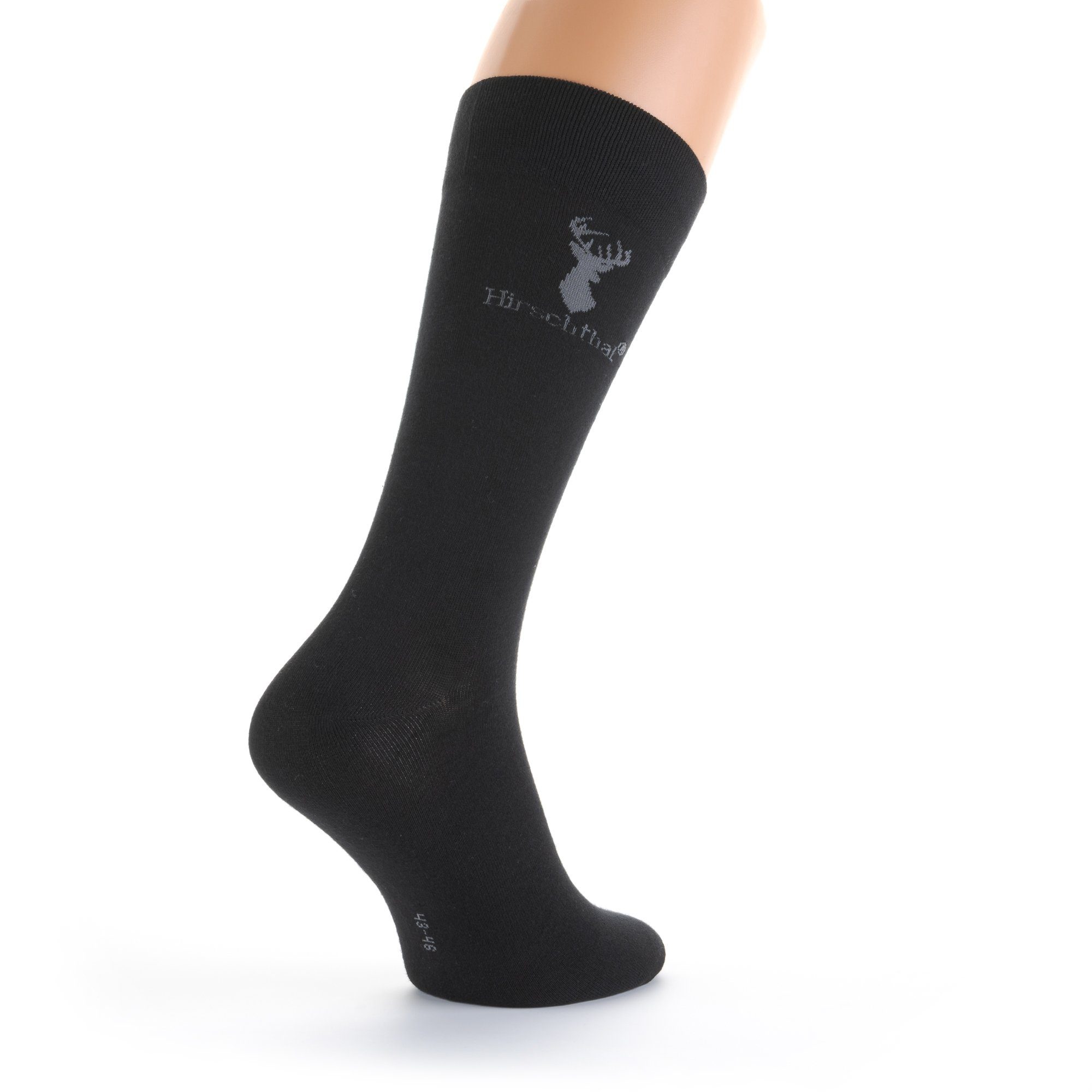 Hirschthal Businesssocken 4, 8, 12 Paar Herren Business Socken Freizeitsocken Basicsocken (Box, 4-Paar) mit klassischem eingestricktem Logoschriftzug