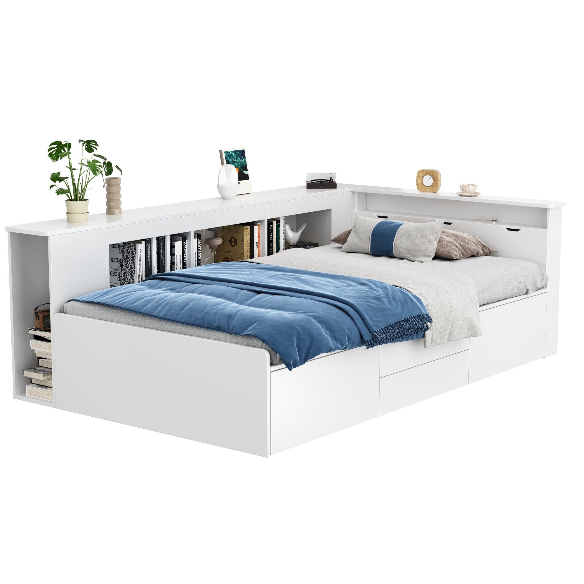 BlingBin Kinderbett Einzelbett, Jugendbett Bettgestell, Multifunktionales günstig online kaufen