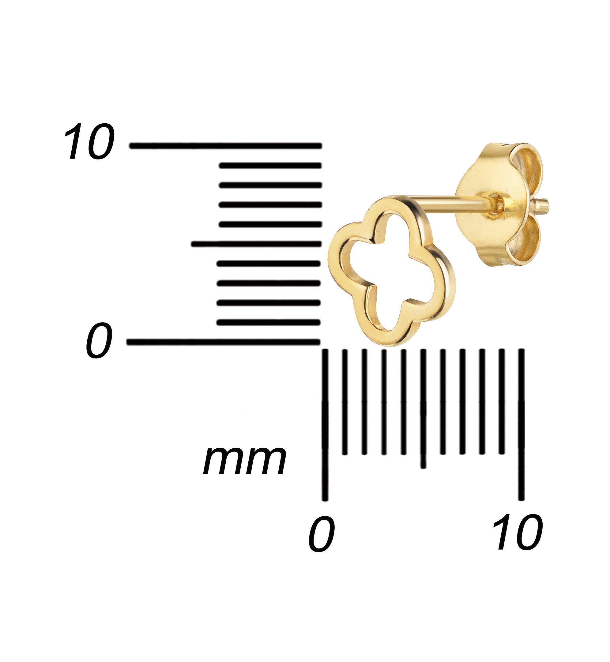JEVELION Paar Ohrstecker Kleeblatt Ohrstecker 333 günstig online kaufen