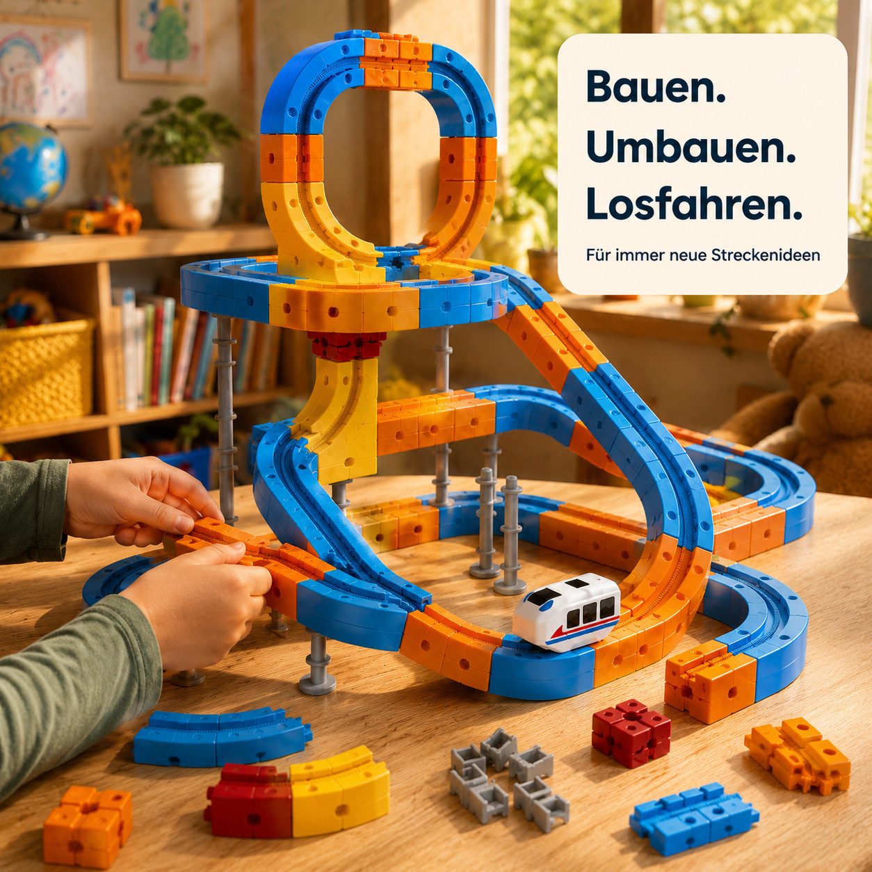ibettertec Magnetspielbausteine – Bausteine mit Auto für kreatives Bauen Magnetspielbausteine, (Set, 146 St., 80‑teiliges), für abwechslungsreiche Streckenbauwe – Bild 4 von 5