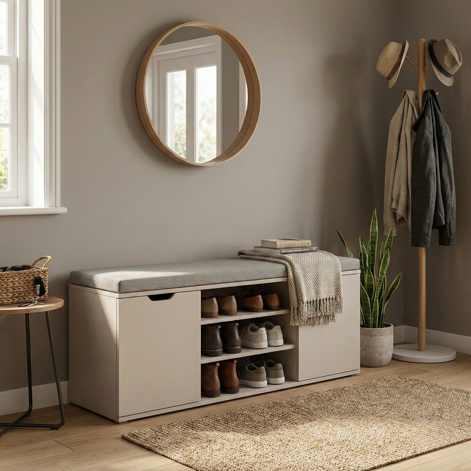 BOXIMO Schuhschrank Schuhschrank mit Sitzfläche PORTA, 103 x 30 x 46 cm