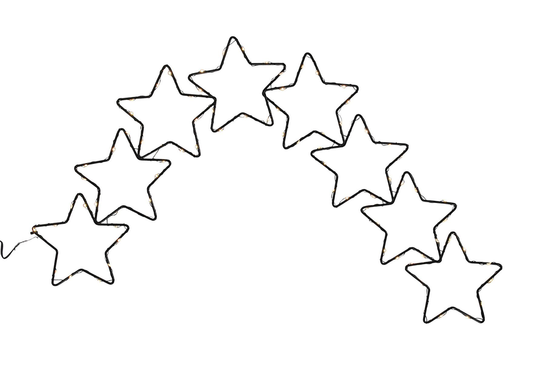 Spetebo Hängedekoration LED Sternenschweif aus Metall in schwarz - 60x45cm (Stück, 1 St., LED Sternenschweif), Weihnachts Fenster Deko mit 80 LED in warm weiß beleuchtet