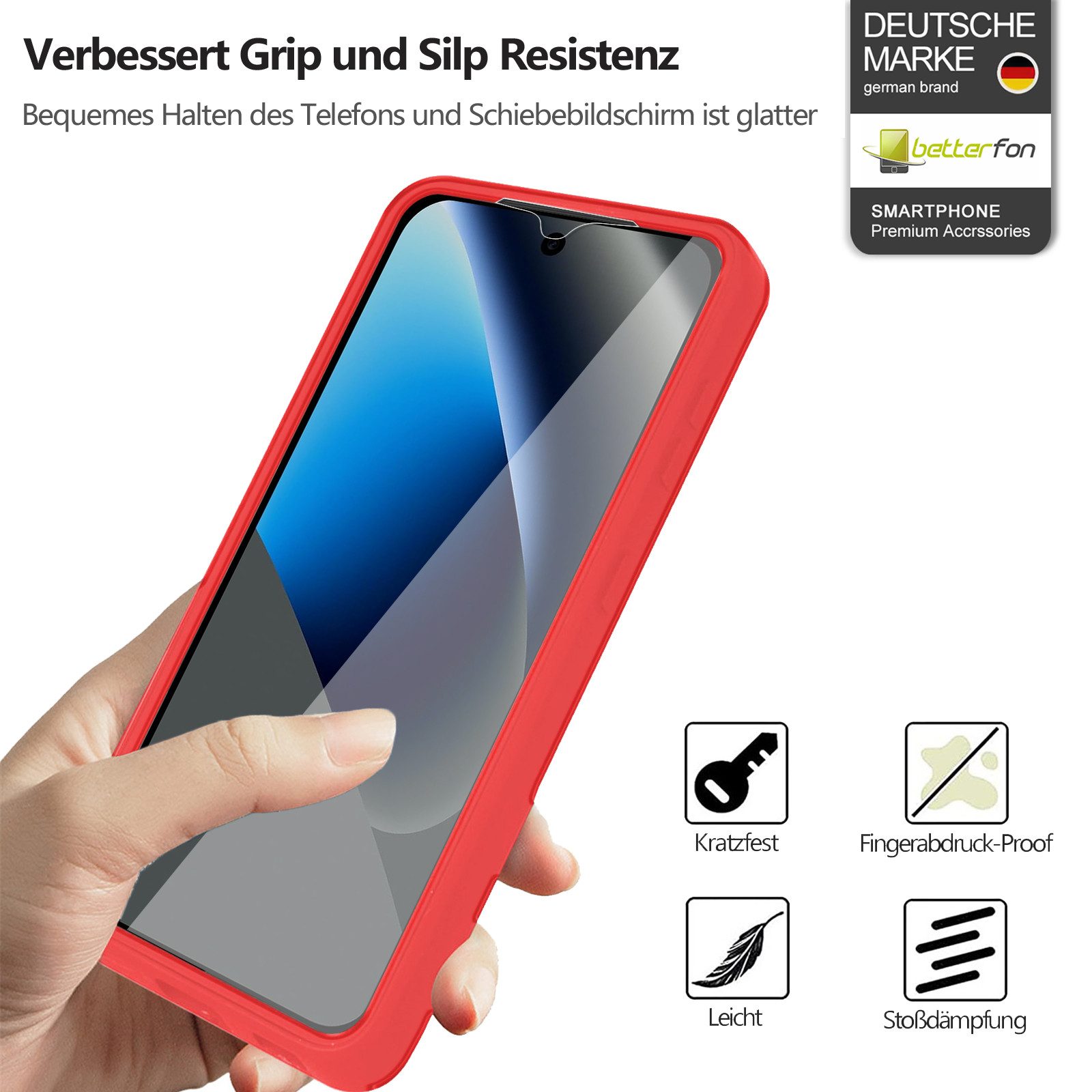 betterfon Handyhülle 360 Grad Schutzhülle für Google Pixel 10a - Full Body Case, Vollschutz Case mit integriertem Displayschutz und klarer Sicht – Bild 2 von 5