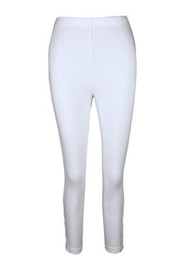 MIAMODA Lederimitathose 7/8-Jeggings Saum-Zierknöpfe Elastikbund