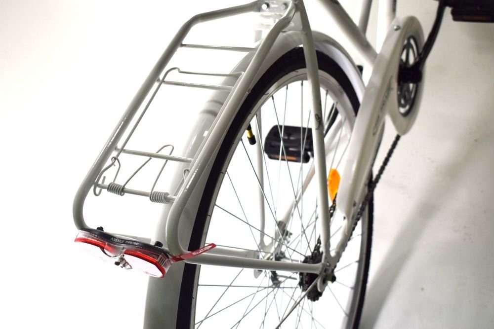 T&Y Trade City Bike 28 Inch Women's City Holland Bicycle Bike Coaster Brake Road Legal White, 1 Speed, Coaster Brake, Luggage Rack, Kickstand, Basket