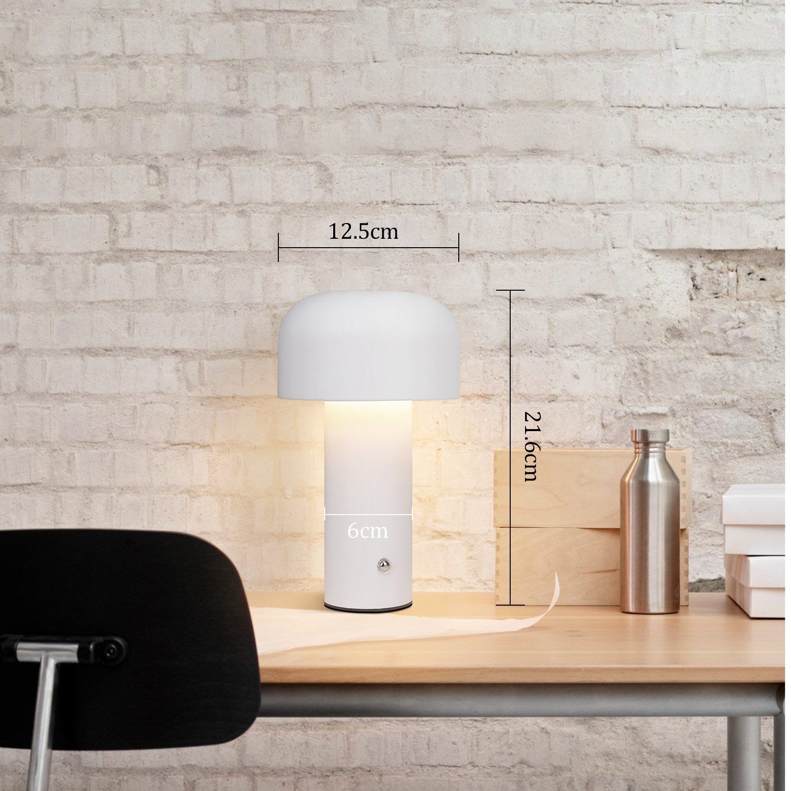 ZMH LED Tischleuchte Kabellos - 2W Tischlampe Akku Dimmbar Modern Metall fü günstig online kaufen