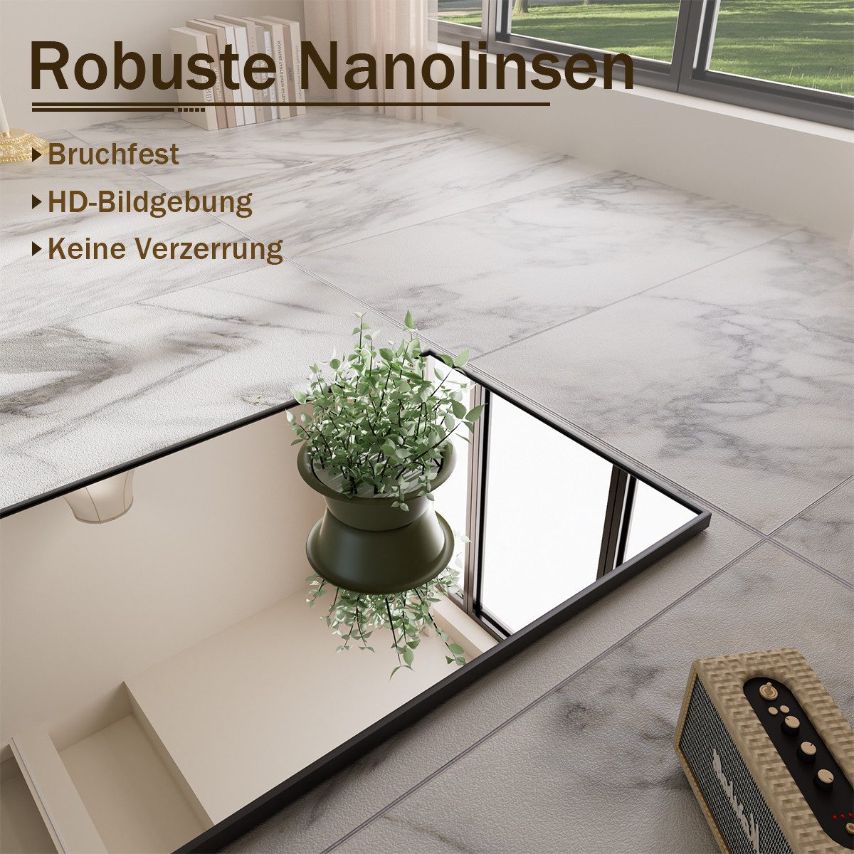 BEAUTYPEAK Standspiegel Rechteckspiegel,senkrecht oder waagerecht hängen (40cm* 140cm,52cm* 161cm, verstärktes Glas, weniger Splitterpotential)