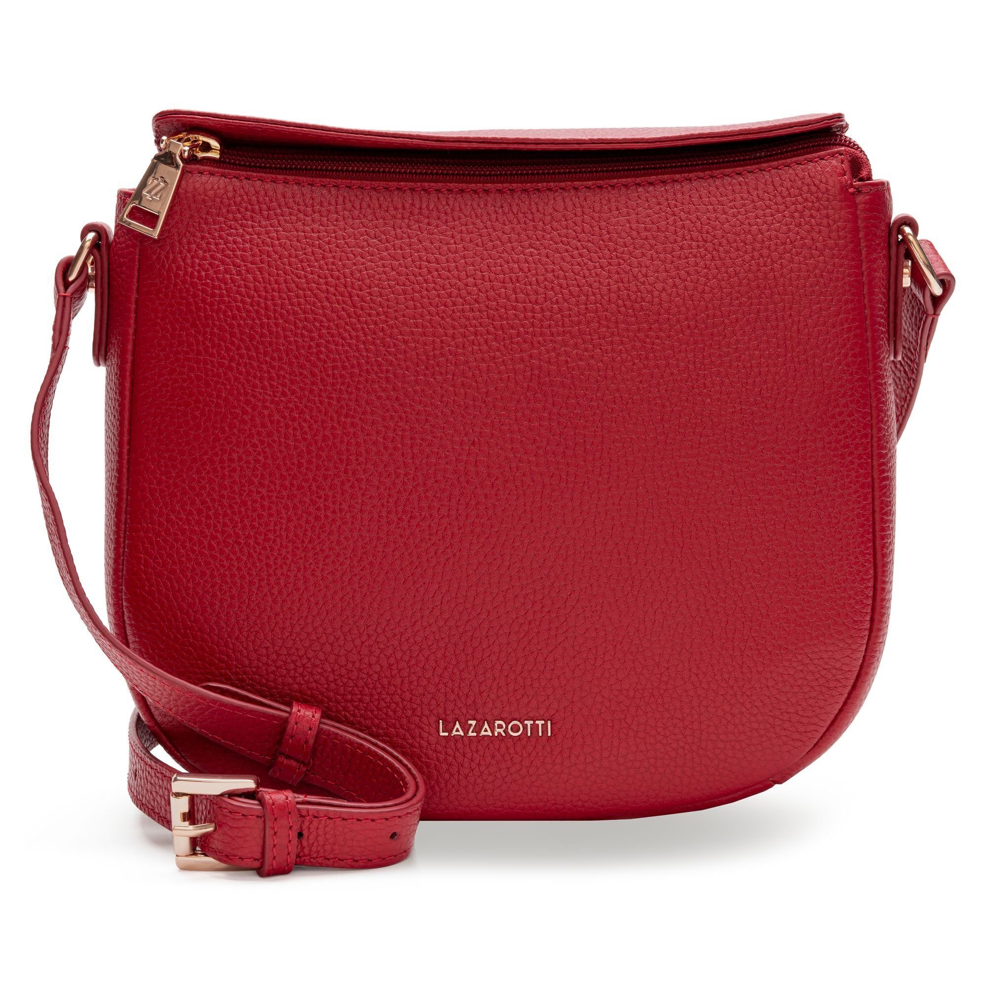 Lazarotti Umhängetasche Bologna Leather, Leder red