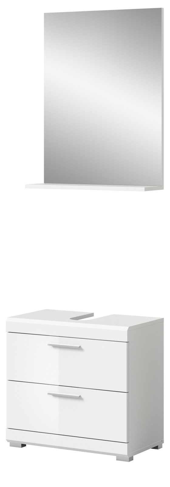 Inn.Furn Badmöbel-Set Shawn, (in weiß Hochglanz, 2-St., Badkombination 60 x 191 cm), Schubkästen mit Vollauszug