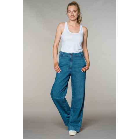Feuervogl High-waist-Jeans fv-Fr:051, Weites Bein, Hohe Taille, Hyperflex 5-Pocket-Style, High Waist, Wide Leg, Hyperflex