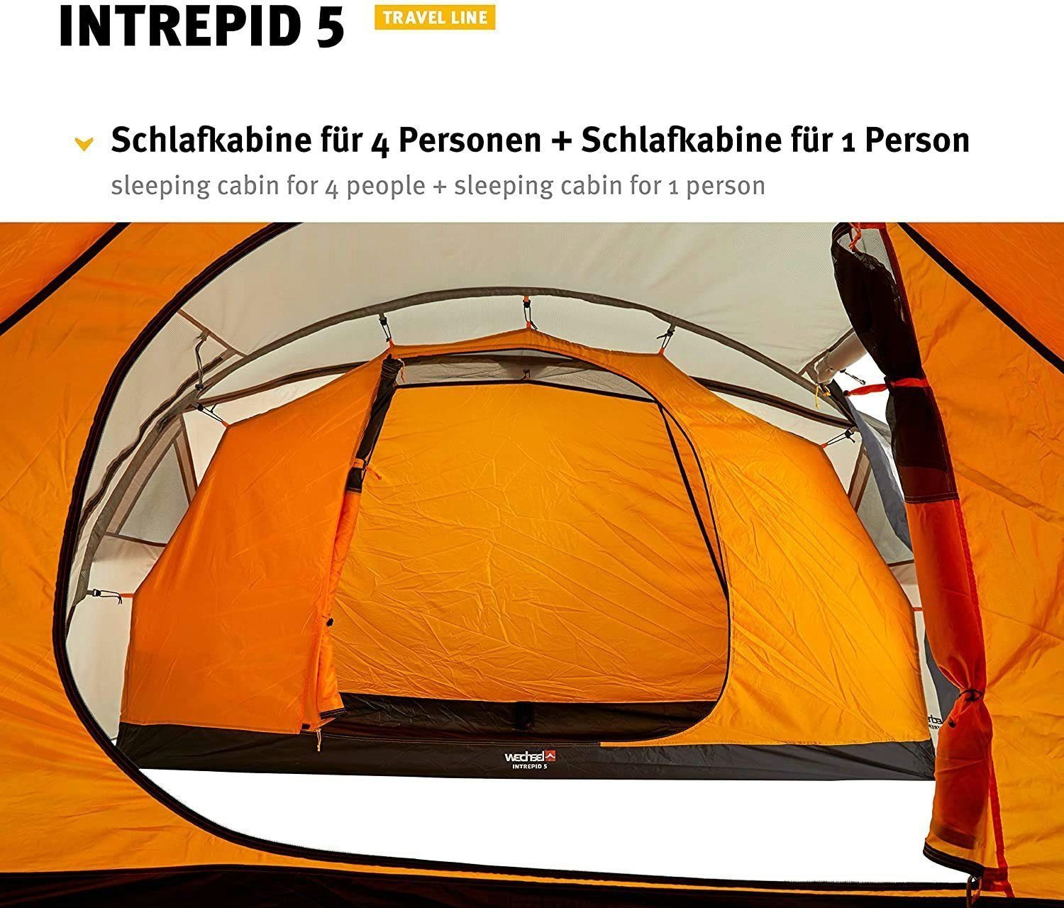 5 5 Personen: Line Intrepid Tunnelzelt 5-Personen Familienzelt, Travel - - Tents Wechsel