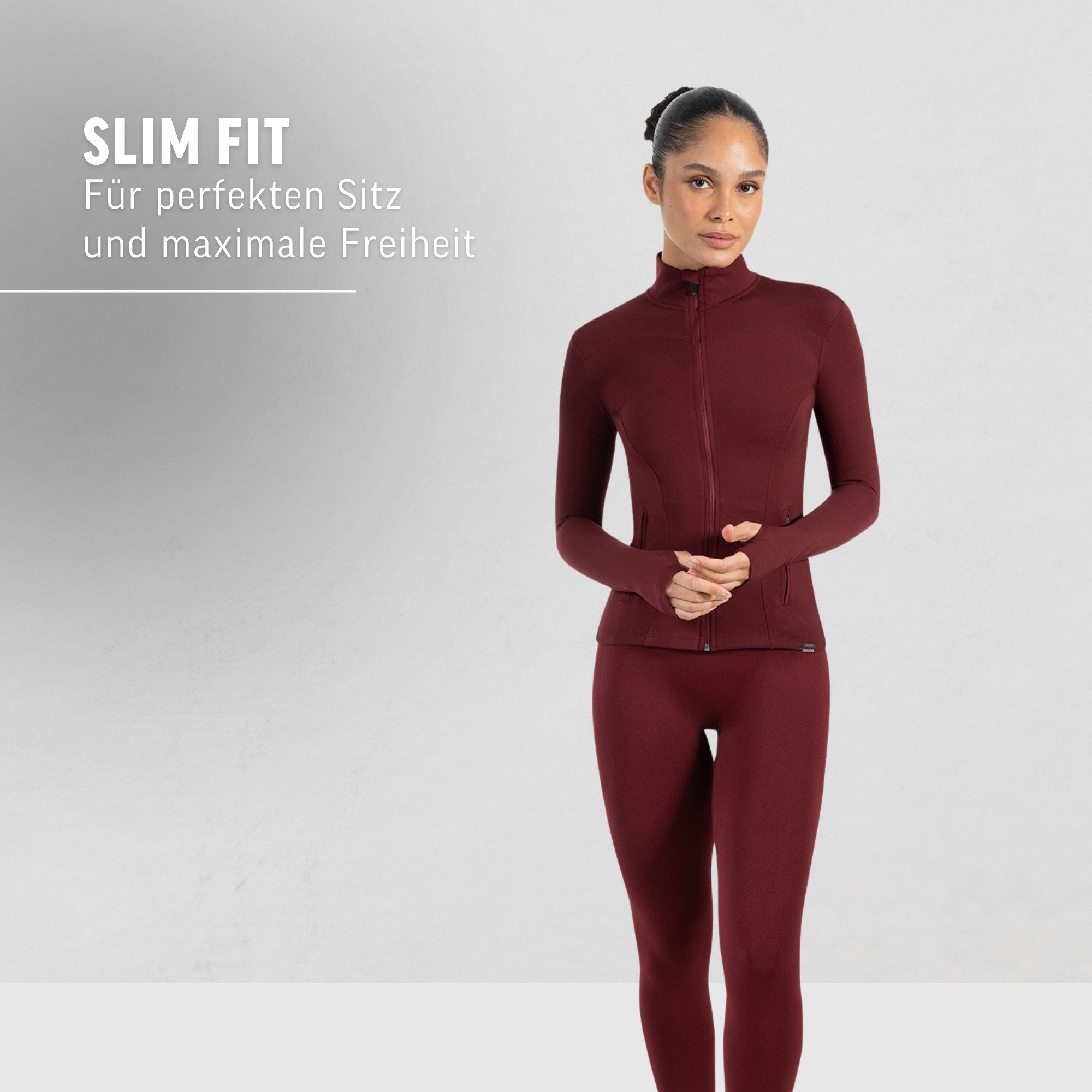 Smilodox Outdoorjacke Kenna, Sportjacke mit tailliertem Schnitt, Windbreaker Laufjacke Sport Oberteil Daumenlöcher Activewear Atmungsaktiv Freizeit Fitness