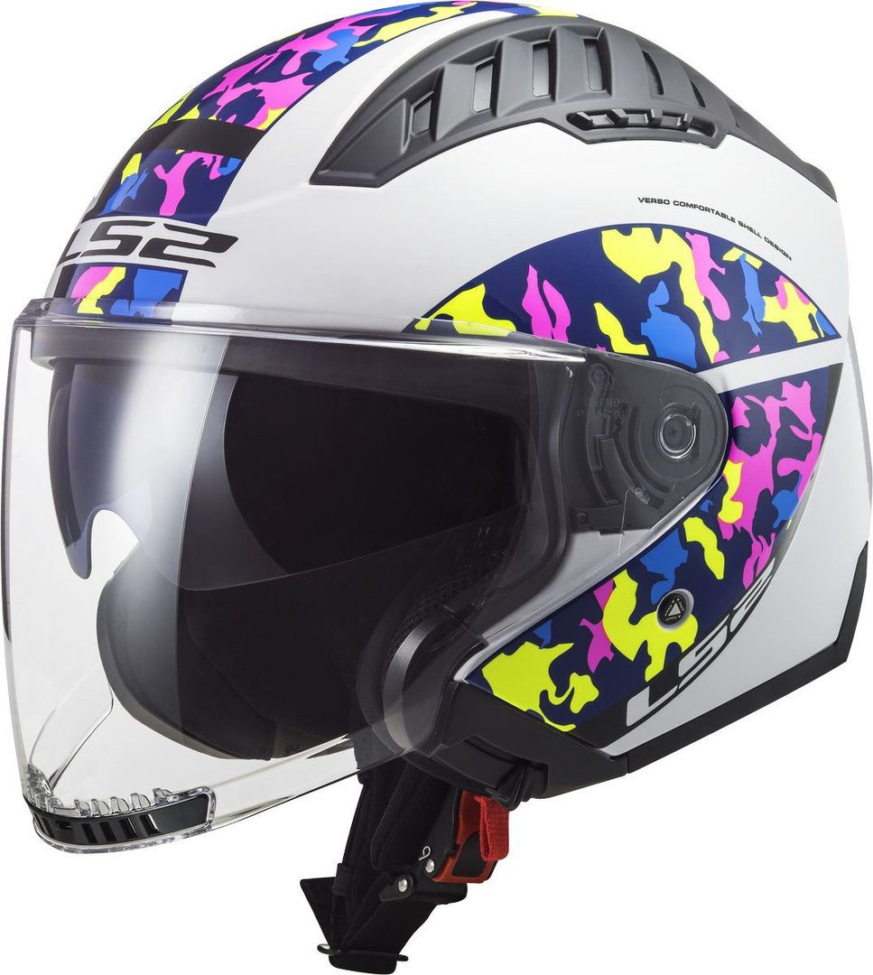 LS2 Motorradhelm OF600 Copter Crispy Jethelm, integriertes Sonnenvisier