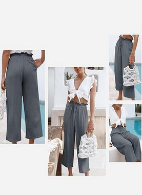 AFAZ New Trading UG Cordhose Damen Freizeithose Elastische Taille Solide Bequeme Hosen Loungepants