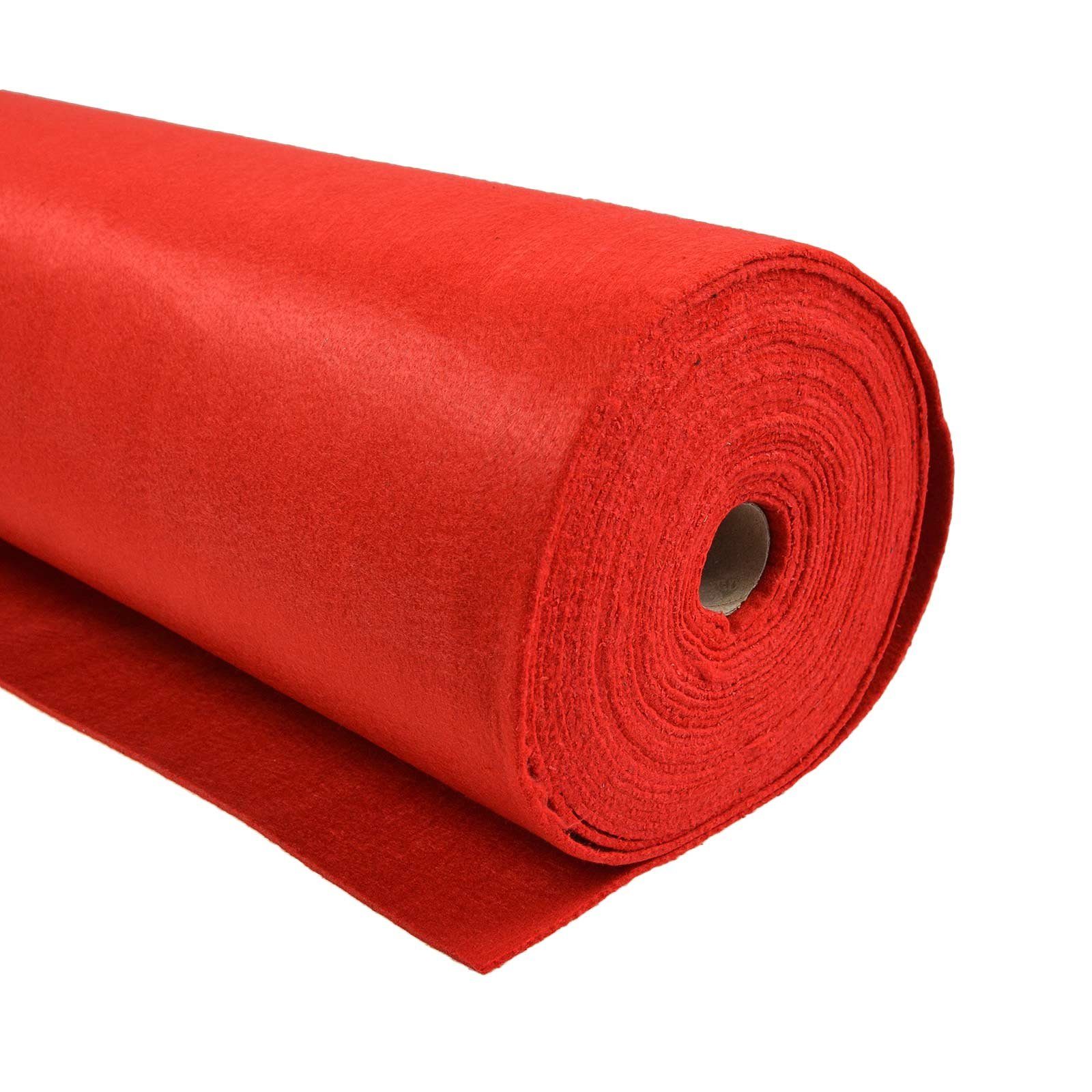 maDDma Stoff Bastelfilz 5m Rolle Filz 90cm x 1,5mm, rot