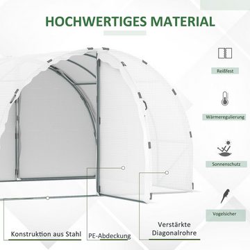 Outsunny Foliengewächshaus Foliengewächshaus mit 2 Türen