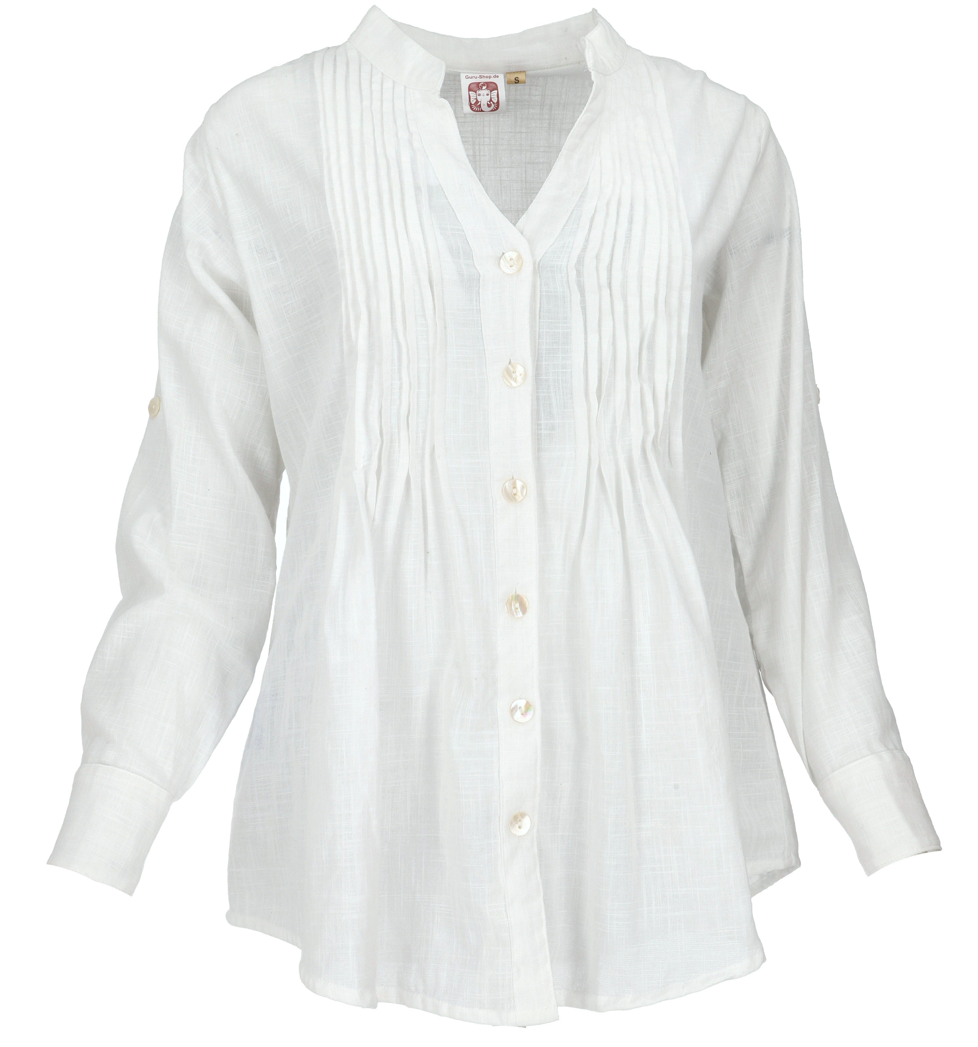 Guru-Shop Longbluse Luftige Boho Baumwollbluse, Oversize Hemdbluse,..