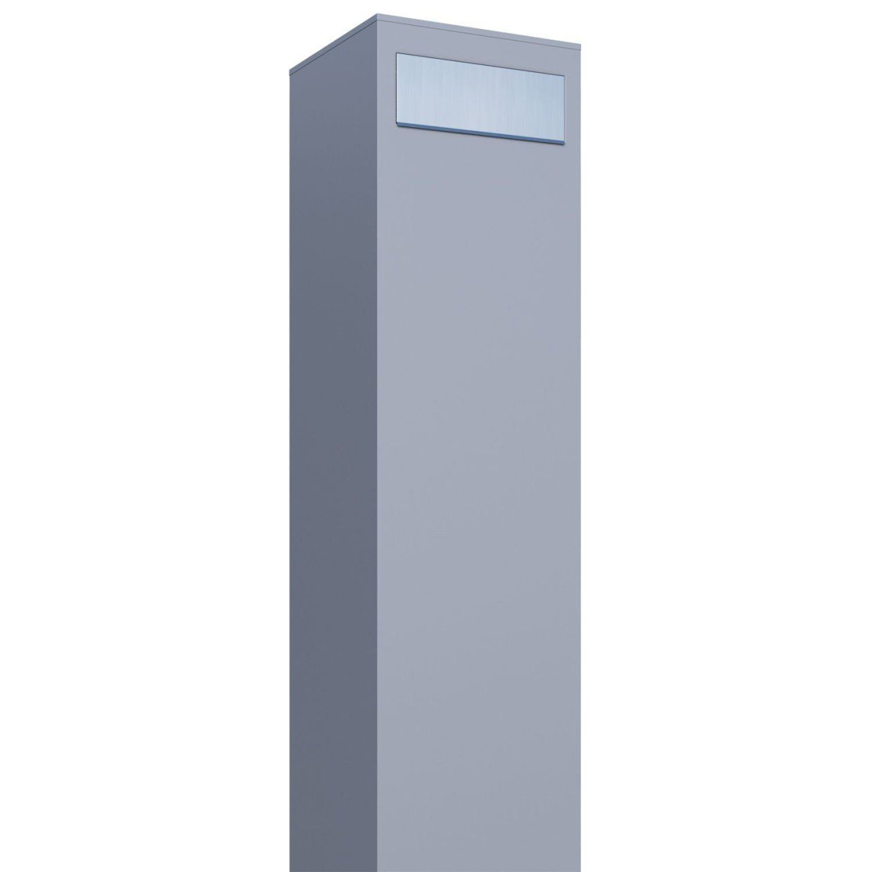 Bravios mit Metallic Briefkasten Monolith Standbriefkasten Edels Grau