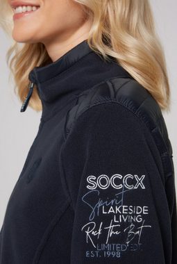 SOCCX Fleecejacke mit elastischem Saumabschluss