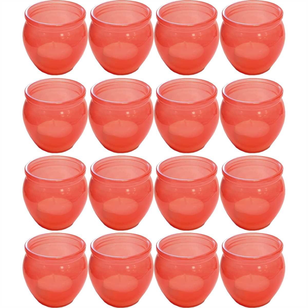 HS Candle Windlicht (16 St), PARTYSET x für (Apricot) Windlichter 6cm Gläser im Windlicht Teelichthalter Teelicht, Stück" 6cm und "16 draußen, - inkl. Deko drinnen zur