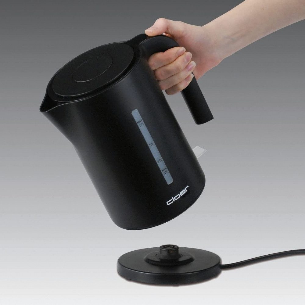 Cloer Wasserkocher Cloer Wasserkocher 4110 schwarz - Wasserkocher, 1.7 l, 2200 W, schnurlos, 3-in-1 Sicherheitsfunktionen