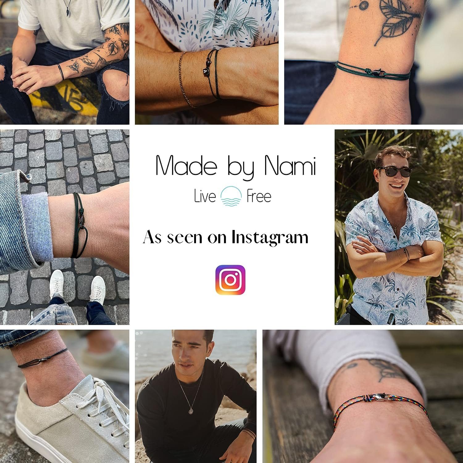 Made by Nami Wickelarmband Minimalistisches Armband mit Karabinerhaken Herren Armband Damen, Maritimes Armband Wasserfest & Verstellbar