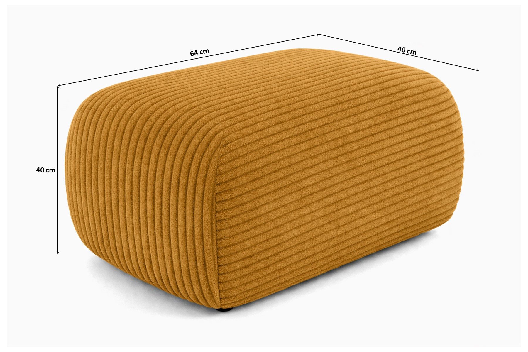 Kaiser Möbel Pouf Sitzpouf für Wohnzimmer, Cordstoff Poso, BIS, zusätzliche Sitzgelegenheit Fußhocker zum Sofa oder Ecksofa