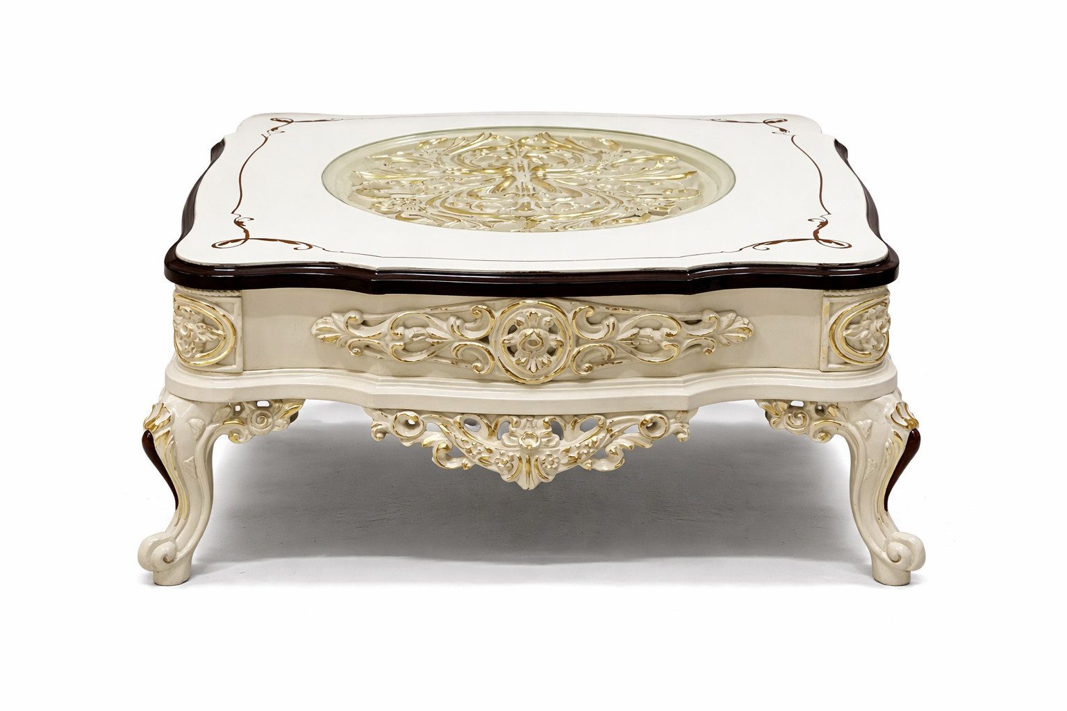 Xlmoebel Couchtisch Klassischer Stil Weißer Couchtisch Eleganter Couchtisch Sofort, Hergestellt in Europa