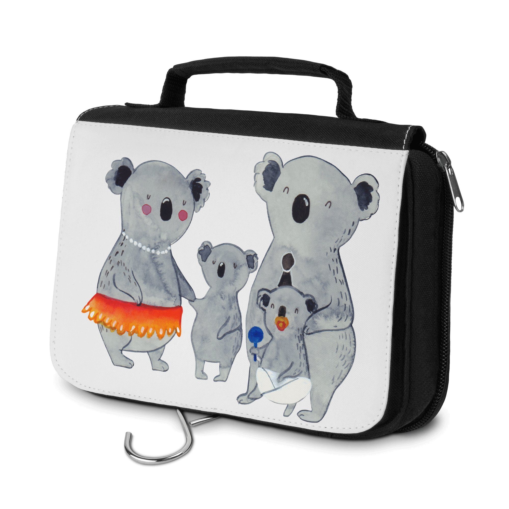 Mr. & Mrs. Panda Kulturbeutel Koala Familie - Weiß - Geschenk, Kosmetiktasche, Kinder, Papa, Mama, (1-tlg)