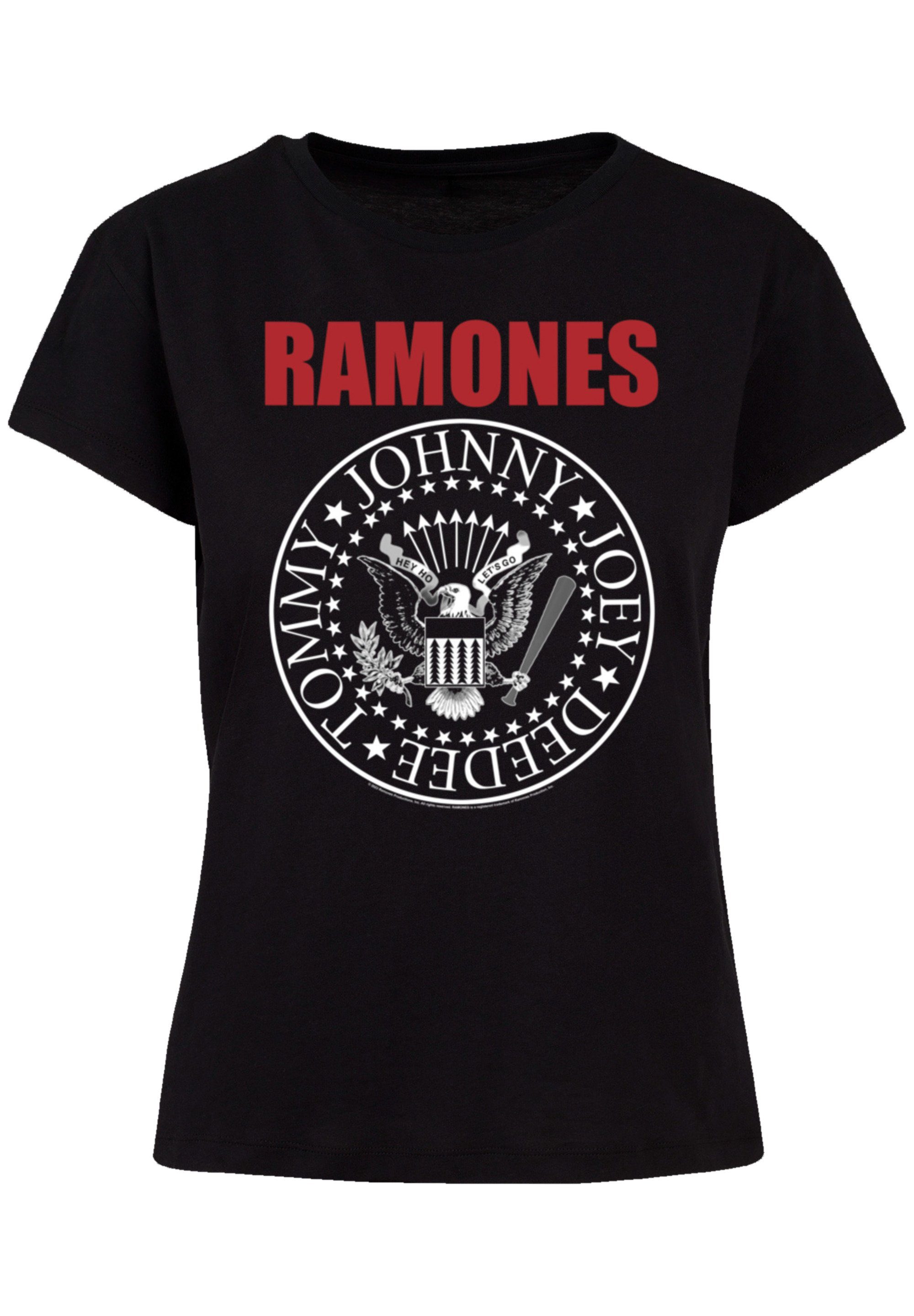Seal Premium Qualität, T-Shirt Band, Rock Musik Rock-Musik Red Band Ramones Text F4NT4STIC