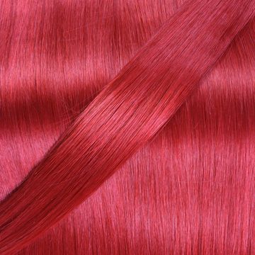 hair2heart Echthaar-Extension Microring Loops - gewellt #0/44 Rot-Intensiv 0.5g 40cm