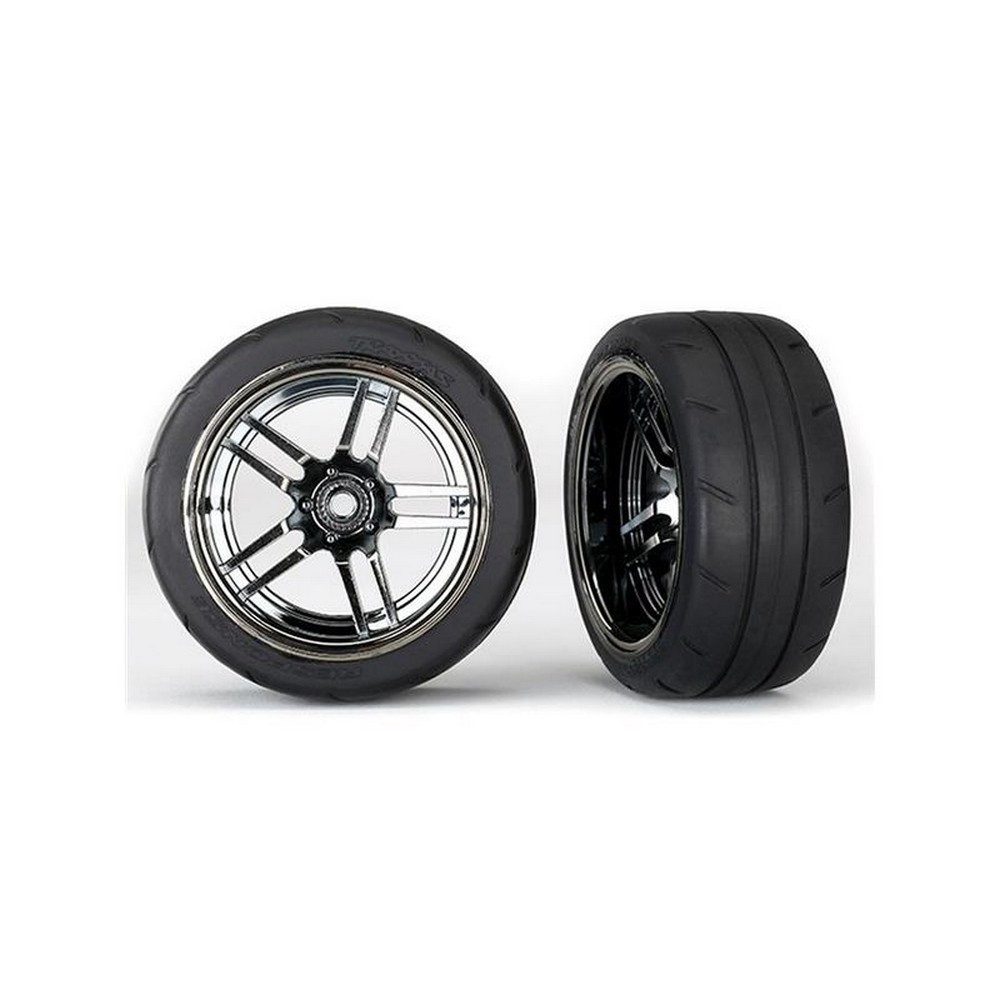 Modellbausatz 8374 Reifen auf Felge Split-Spoke Chrome-schwarz 1.9' Response hi
